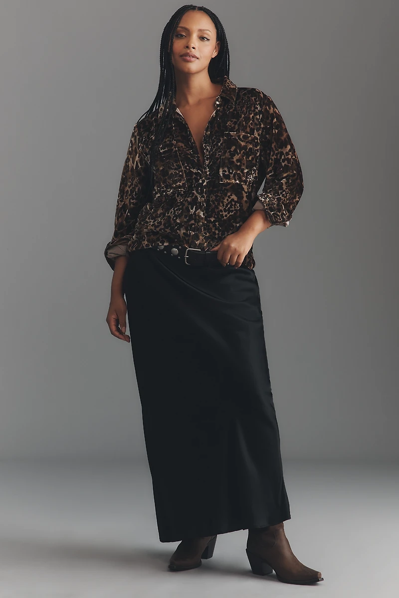 Pilcro Hadley Velvet Relaxed Buttondown Shirt