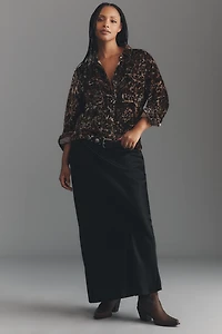 Pilcro Hadley Velvet Relaxed Buttondown Shirt