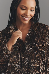 Pilcro Hadley Velvet Relaxed Buttondown Shirt