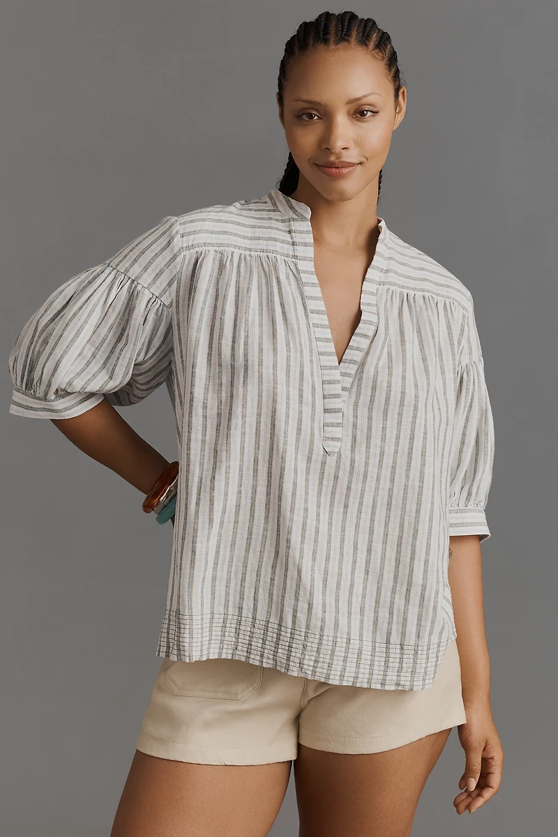 The Darcey Popover Swing Top: Linen Cotton Edition