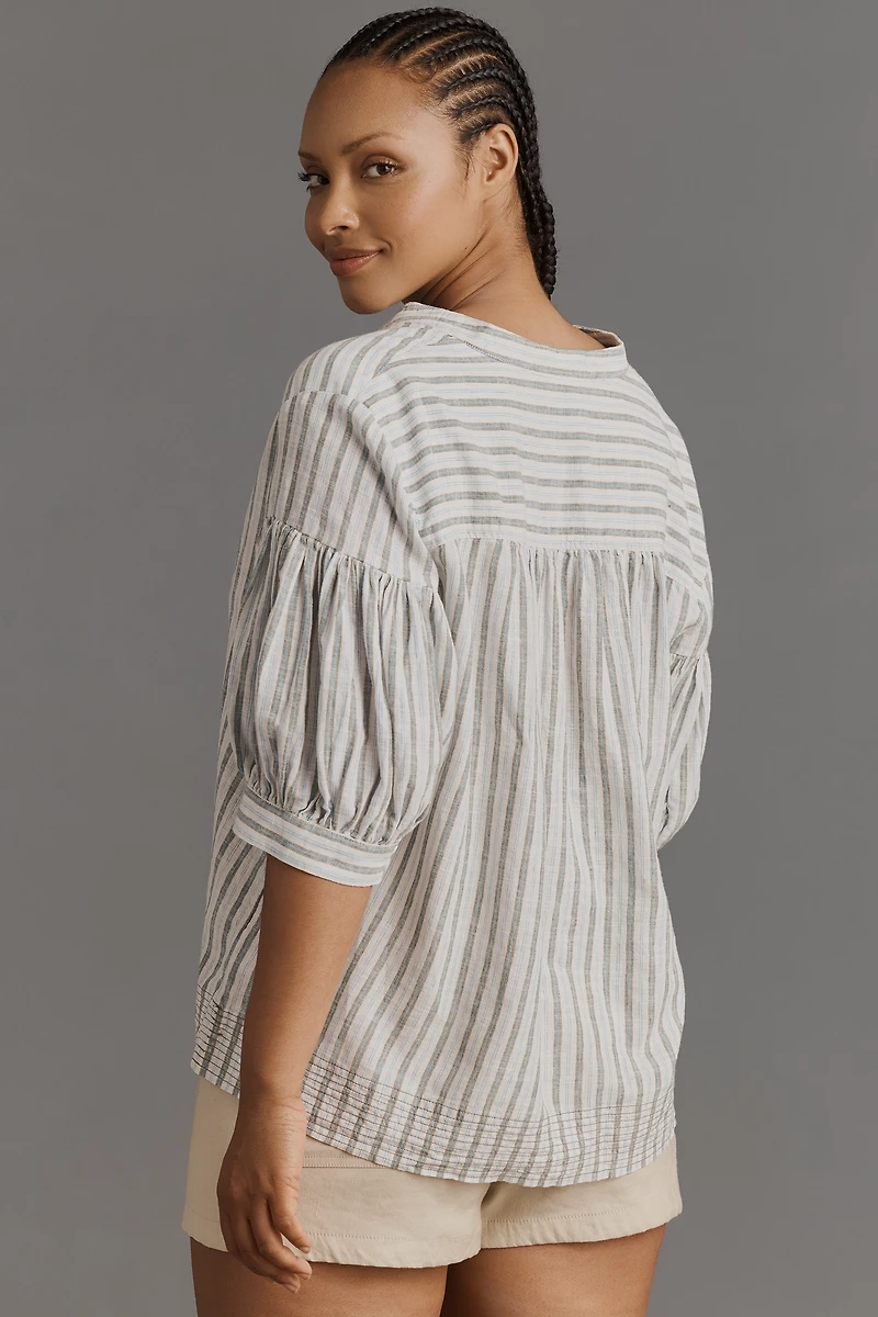 The Darcey Popover Swing Top: Linen Cotton Edition