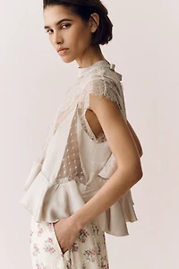 Harmony Sheer Lace Peplum Blouse