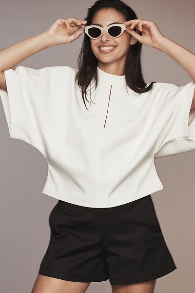 Maeve Mock-Neck Batwing Top