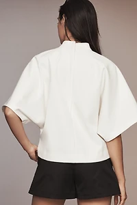 Maeve Mock-Neck Batwing Top
