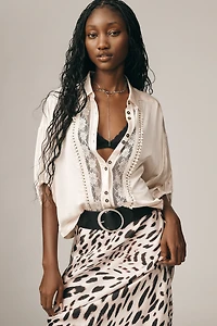 Pilcro Lace Appliqué Blouse