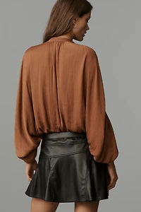 By Anthropologie Long-Sleeve Ruched Dolman Top