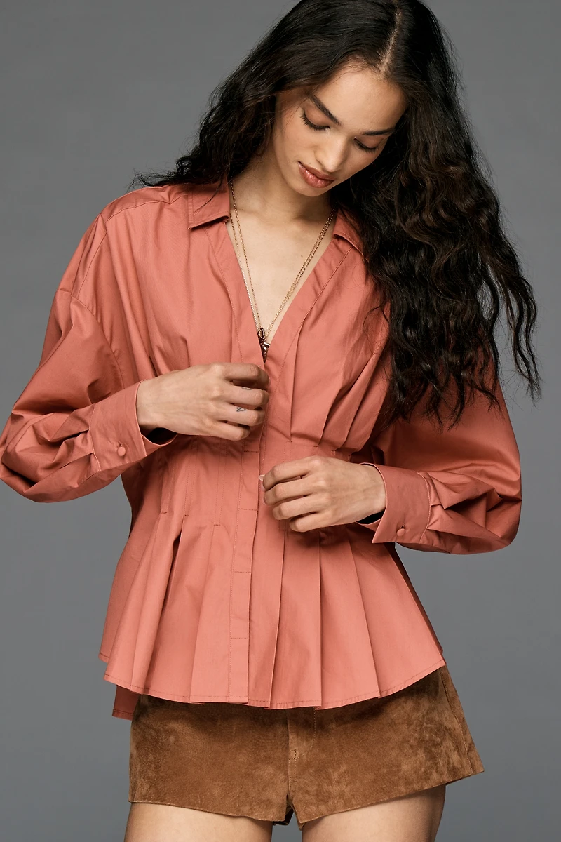 By Anthropologie Waisted Buttondown Shirt