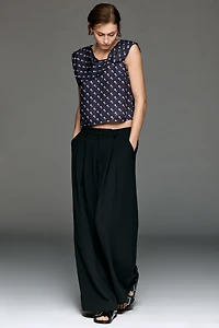 Maeve Short-Sleeve Draped Asymmetric Top
