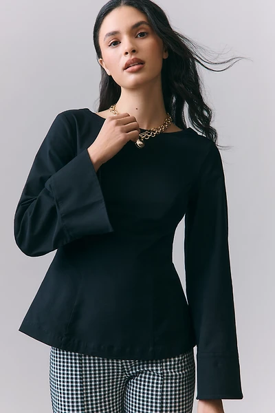 Maeve Flare-Sleeve Backless Top