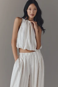 By Anthropologie Sleeveless Linen Bubble Tank