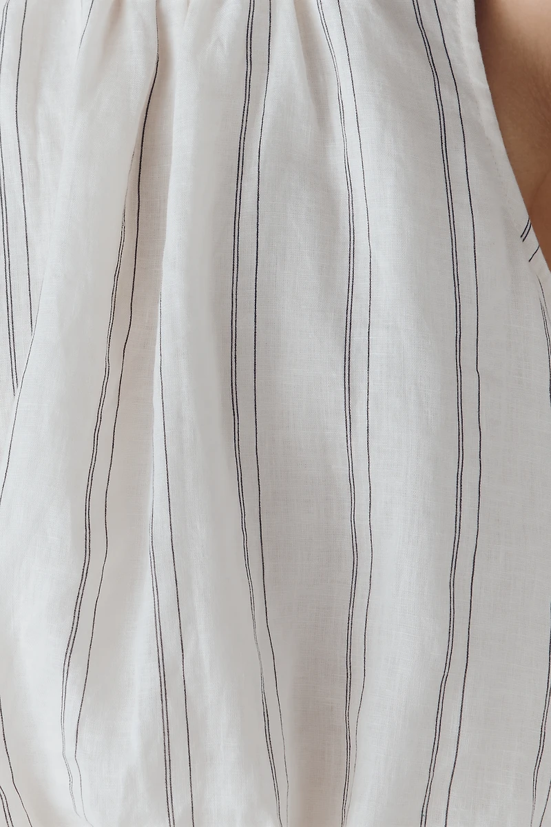 By Anthropologie Sleeveless Linen Bubble Tank