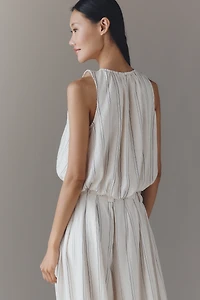 By Anthropologie Sleeveless Linen Bubble Tank