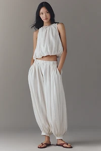 By Anthropologie Sleeveless Linen Bubble Tank