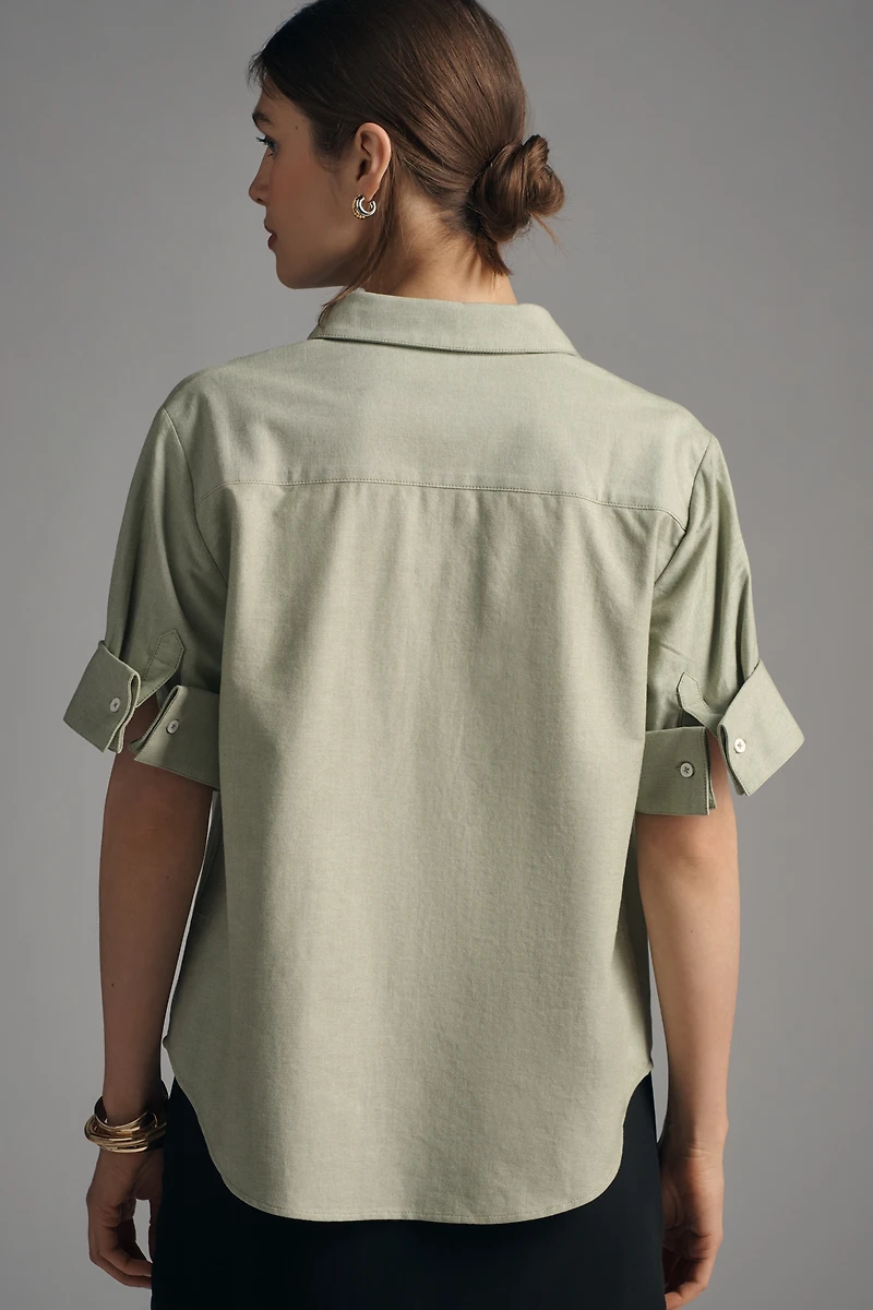 Maeve Rolled-Sleeve Oxford Buttondown Shirt