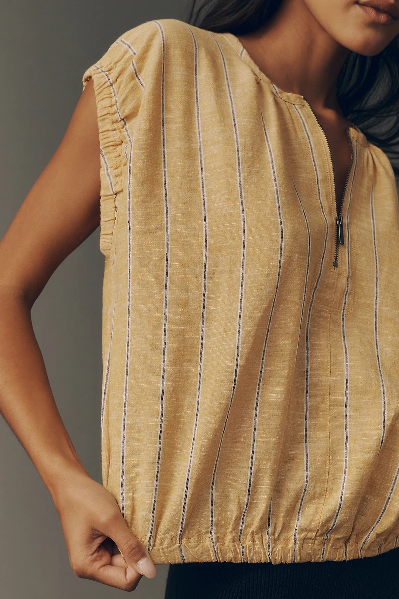 Pilcro 100% European Linen Zip Front Blouse