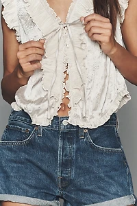 By Anthropologie Sleeveless Tie-Front Top