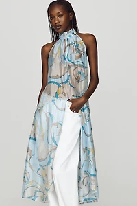 Maeve High-Neck Sheer Top