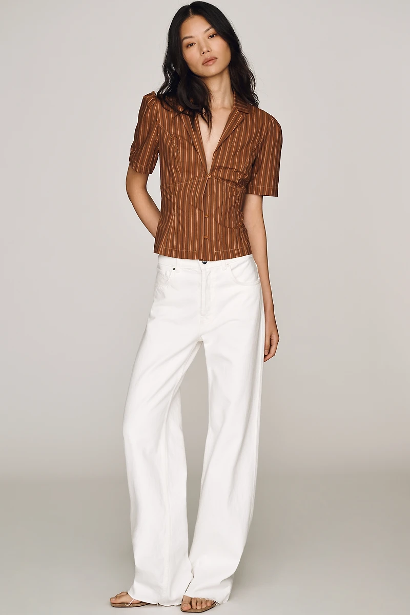Maeve Short-Sleeve Blazer Top