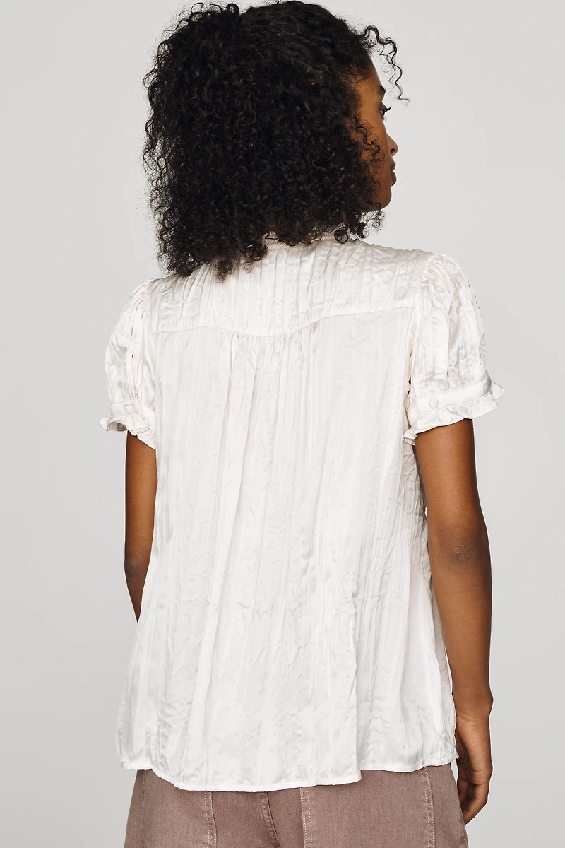 By Anthropologie Short-Sleeve Ruffle Blouse