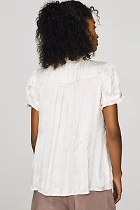 By Anthropologie Short-Sleeve Ruffle Blouse