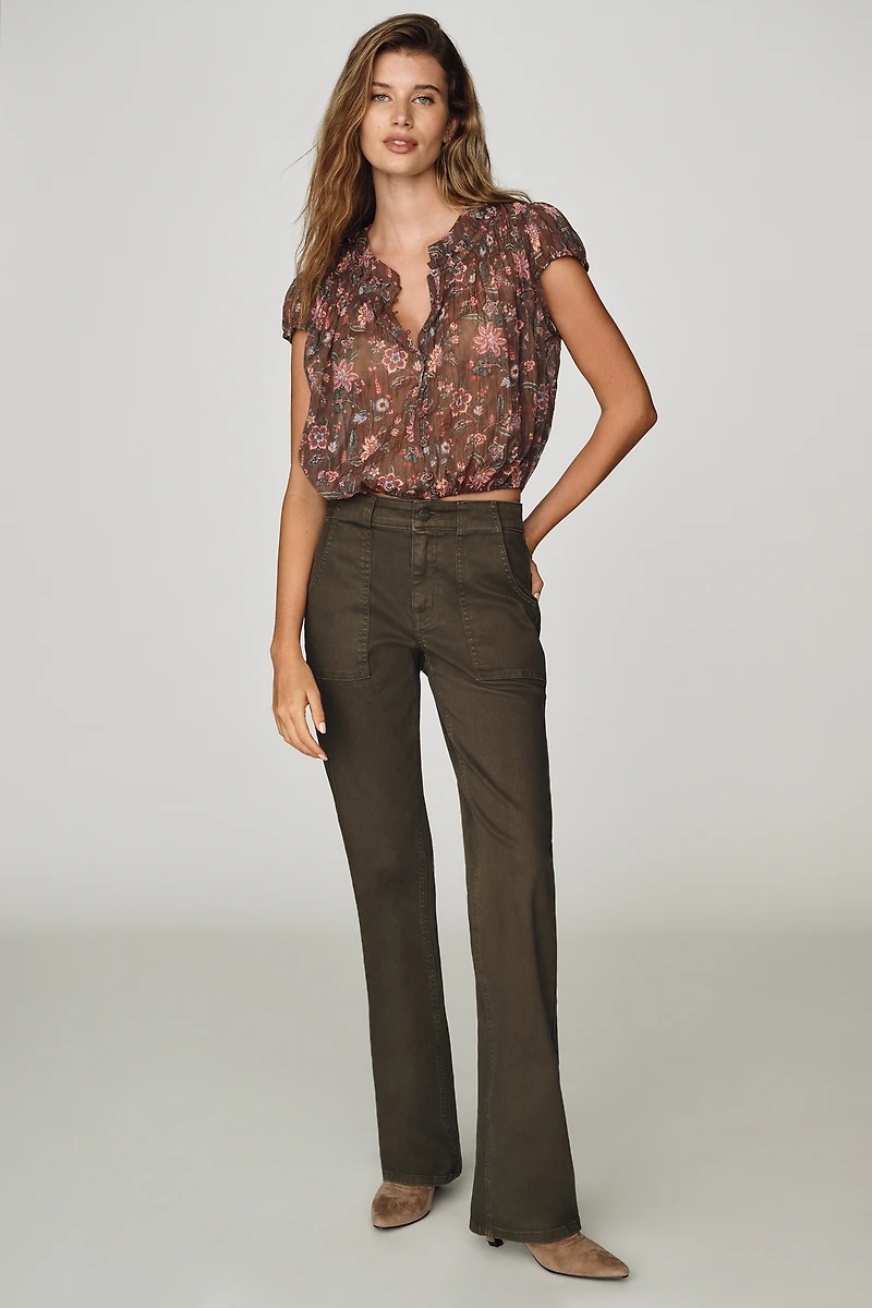 By Anthropologie Smocked Bubble Blouse