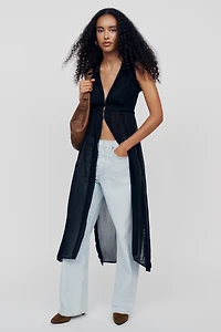 By Anthropologie Sheer Ruffle Tunic