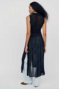 By Anthropologie Sheer Ruffle Tunic