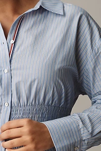 Maeve Long-Sleeve Smocked-Waist Blouse
