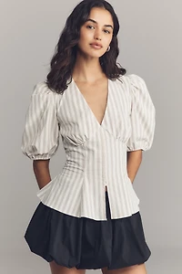 Maeve V-Neck Peplum Blouse