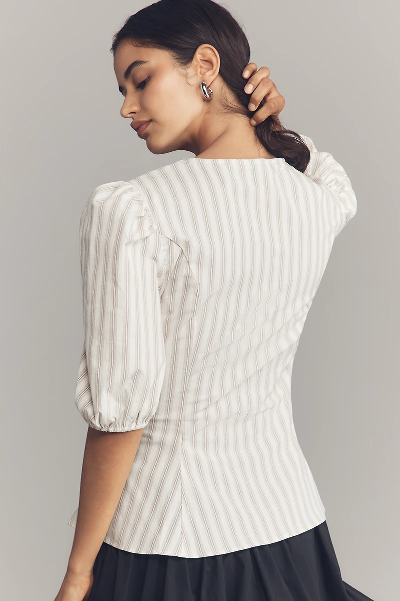 Maeve V-Neck Peplum Blouse