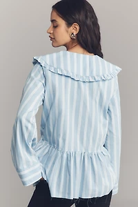 Maeve Cotton Long-Sleeve Collared Blouse