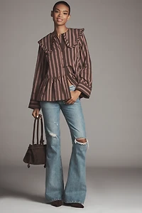 Maeve Cotton Long-Sleeve Collared Blouse