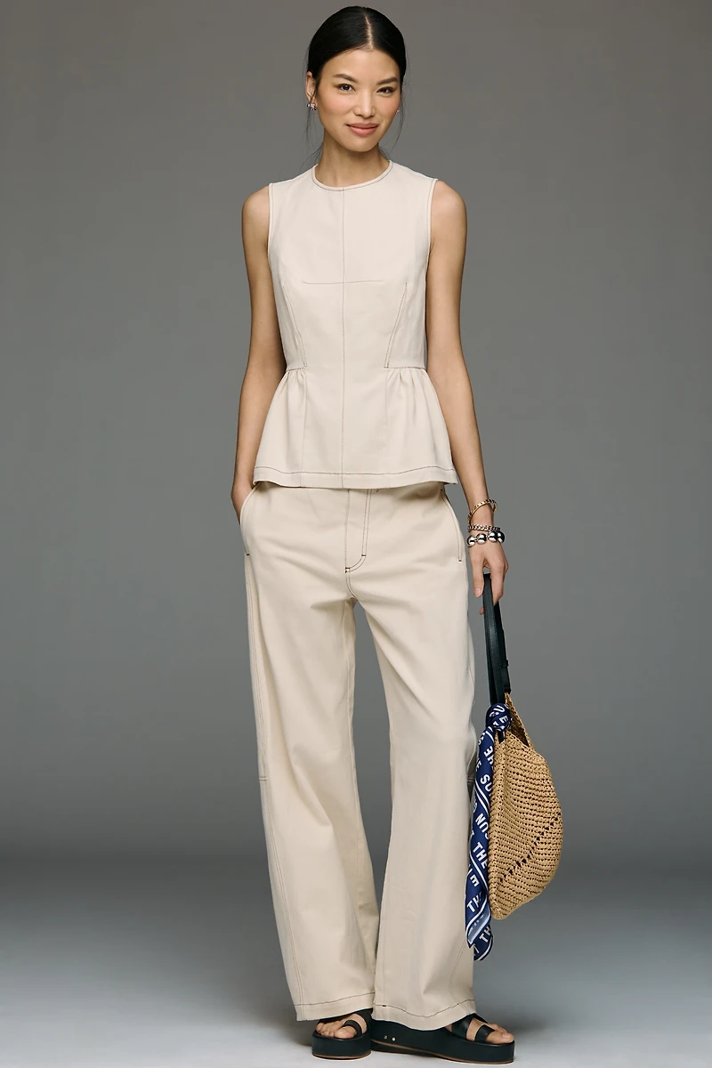 Maeve Crew-Neck Peplum Tank Top