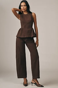 Maeve Crew-Neck Peplum Tank Top