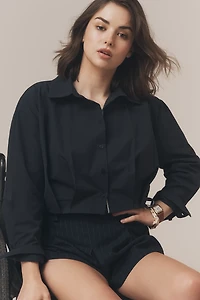 By Anthropologie Pleated Crop Blouse