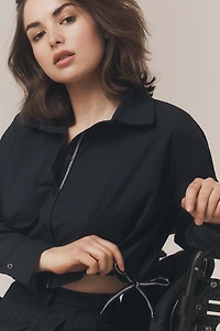 By Anthropologie Pleated Crop Blouse