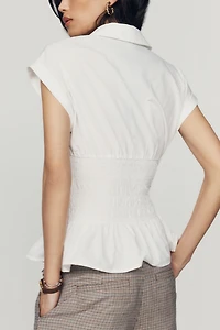 Maeve 100% Cotton Smocked Blouse