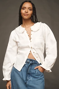 The Keira Denim Long-Sleeve Blouse by Pilcro