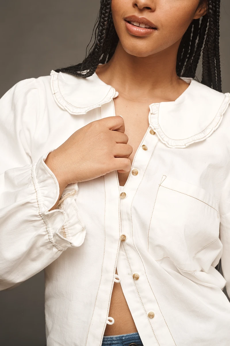 The Keira Denim Long-Sleeve Blouse by Pilcro