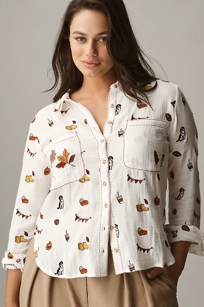 Pilcro Embroidered Icon Buttondown Shirt