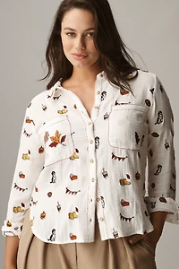 Pilcro Embroidered Icon Buttondown Shirt