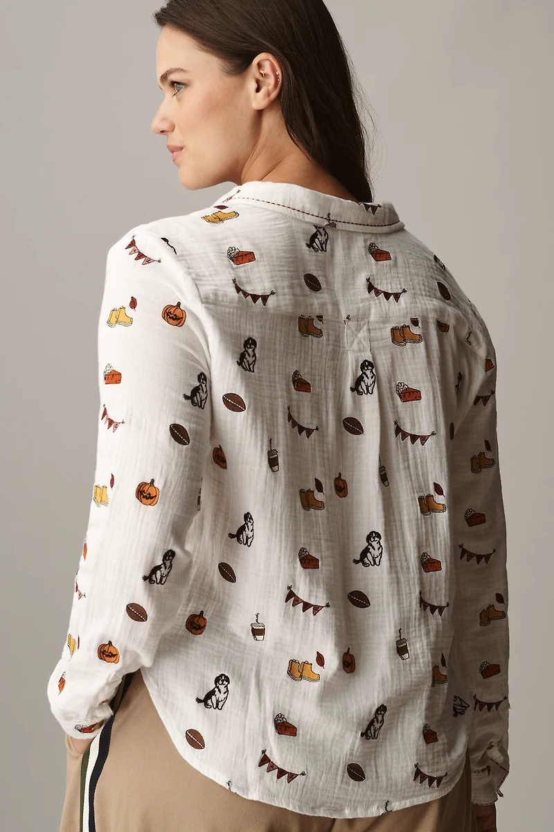 Pilcro Embroidered Icon Buttondown Shirt