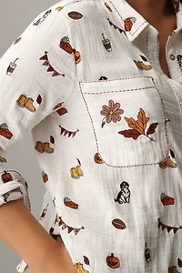 Pilcro Embroidered Icon Buttondown Shirt