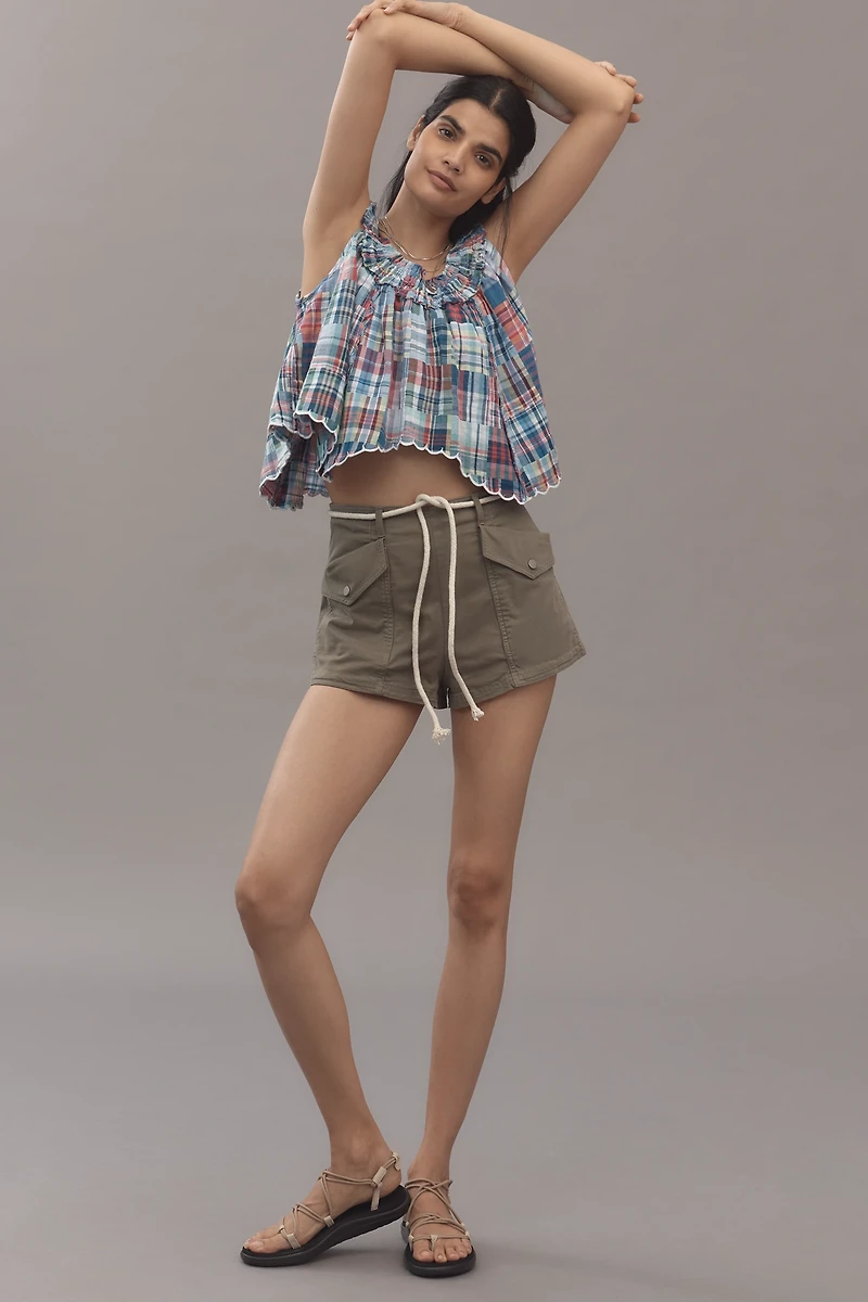Pilcro Scallop-Hem Patchwork Tank