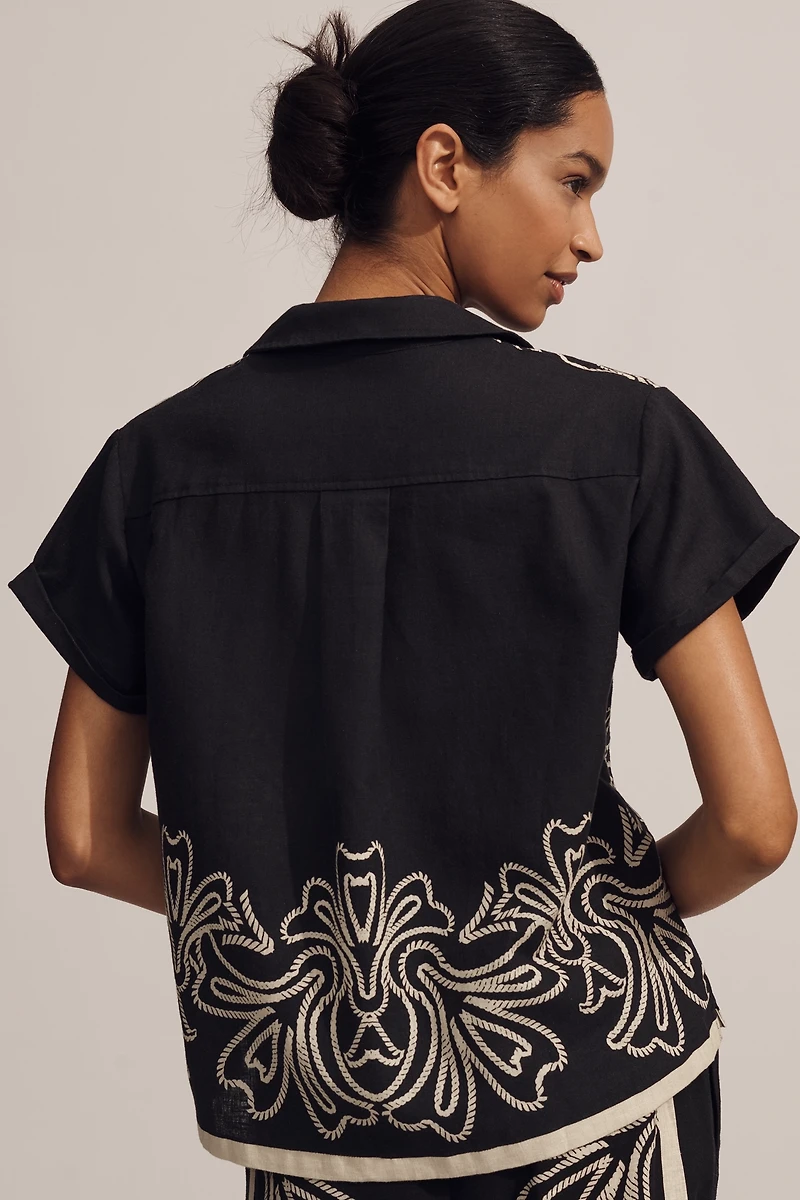 The Brenna Short-Sleeve Buttondown Shirt: Linen Edition