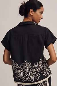 The Brenna Short-Sleeve Buttondown Shirt: Linen Edition