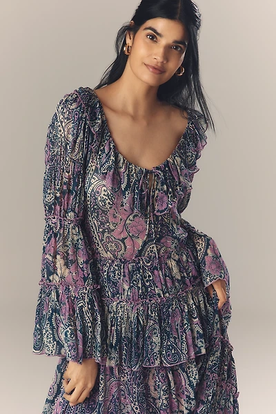 By Anthropologie Long-Sleeve Ruffled Blouse