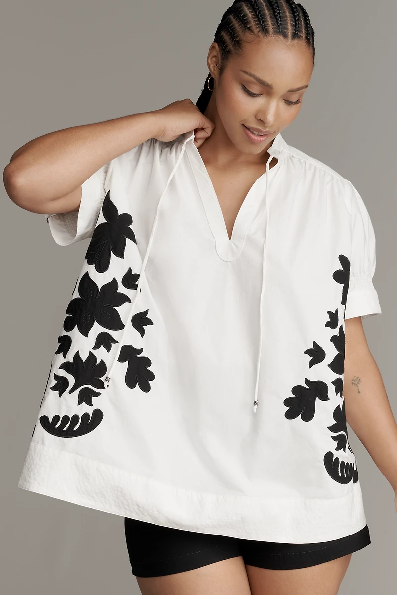 By Anthropologie Embroidered Swing Blouse