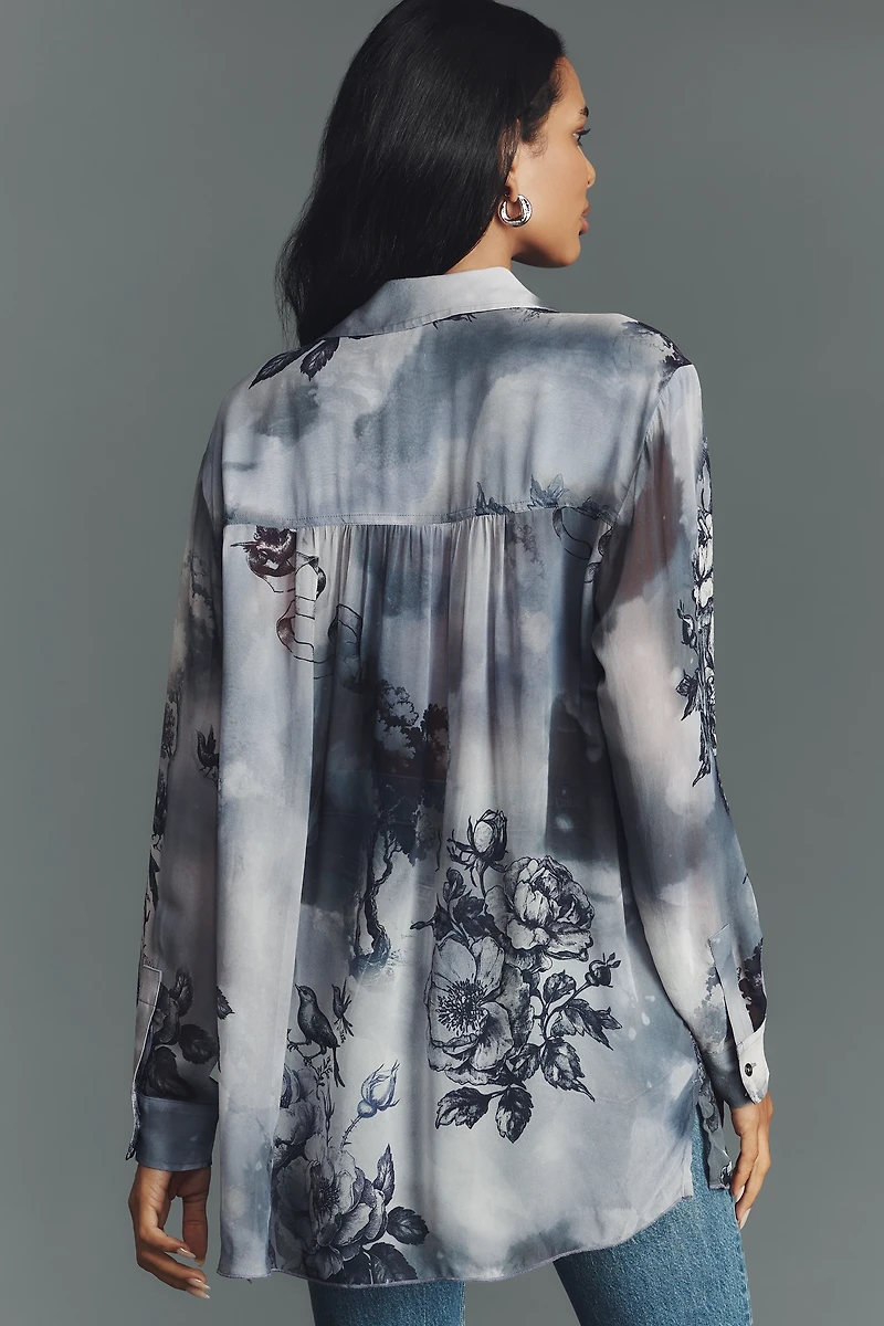 Pilcro Chiffon Buttondown Blouse