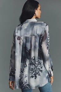 Pilcro Chiffon Buttondown Blouse